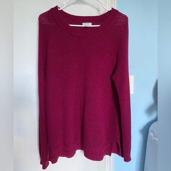 Old Navy Womens Scoop Neck Raglan Sleeve Side Split Knit Pullover Sweater - Picture 1 of 2